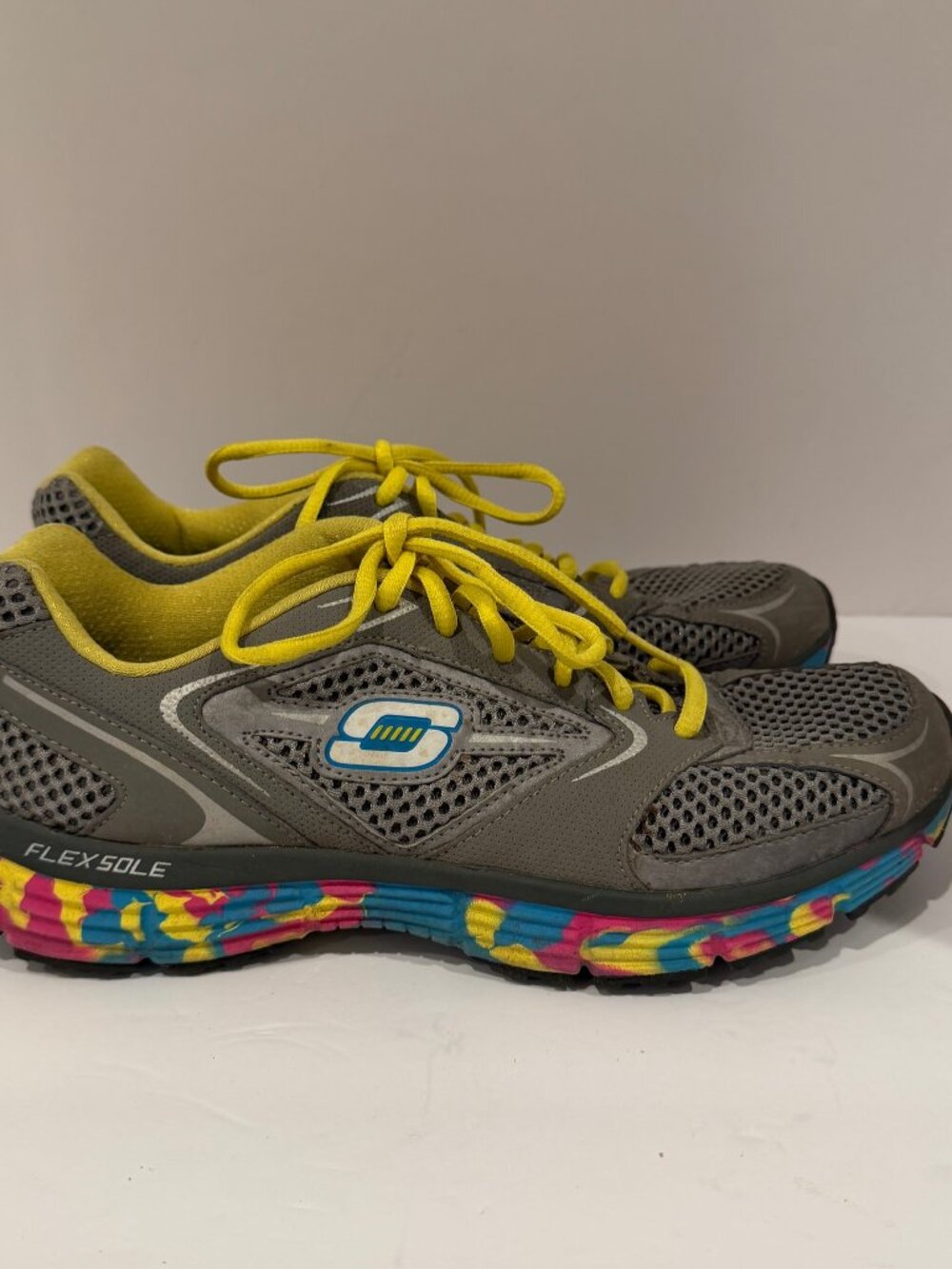 Skechers FlexSole Running Shoes Gray Multi-Color Sole Women’s Sz 10 / EU 40